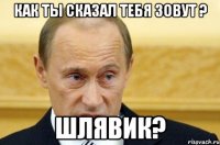 Как ты сказал тебя зовут ? Шлявик?