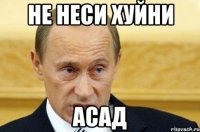 Не неси хуйни Асад