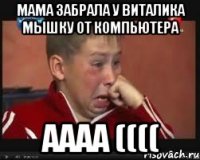 Мама забрала у виталика мышку от компьютера АААА ((((