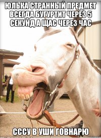 юлька странный предмет всегда бугуртит через 5 секунд а щас через час сссу в уши говнарю