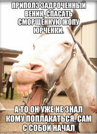 приполз задроченный веник, спасать сморщенную жопу юрченки. а то он уже не знал кому поплакаться, сам с собой начал