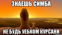 знаешь симба не будь уебком курсани