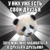 У них уже есть свои друзья Зачем же мне набиваться в друзья к друзьям?