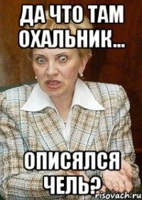 да что там охальник... описялся чель?