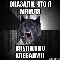 сказали, что я мямля влупил по хлебалу!!!