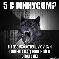 5 с минусом? Я тебе ухо откушу сука и повешу над мишкой в спальне!