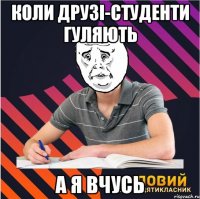 коли друзі-студенти гуляють а я вчусь