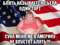 блять называется съела один торт сука меня же в америку не впустят блять!!!