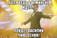 Коля ведь в армию не идет!!! Пойдет Василий Чижевский!