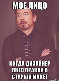 мое лицо когда дизайнер внес правки в старый макет