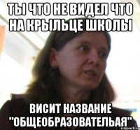 ты что не видел что на крыльце школы висит название "общеобразовательая"