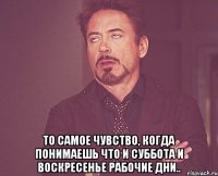  то самое чувство, когда понимаешь что и суббота и воскресенье рабочие дни..