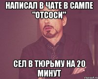 написал в чате в сампе "отсоси" сел в тюрьму на 20 минут