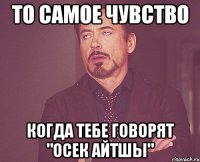 то самое чувство когда тебе говорят "осек айтшы"