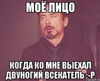 моё лицо когда ко мне выехал двуногий всекатель :-р