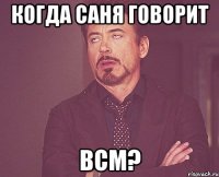 Когда Саня говорит ВСМ?