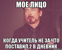 Мое Лицо когда учитель не за что поставил 2 в дневник