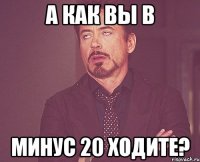 А как вы в МИНУС 20 ХОДИТЕ?