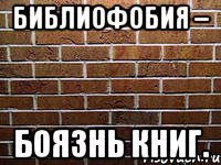 библиофобия – боязнь книг.