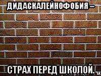 дидаскалейнофобия – страх перед школой.
