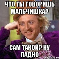 что ты говоришь мальчишка? сам такой? ну ладно