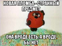 Новая пломба - странный предмет она вроде есть, а вроде бы нет