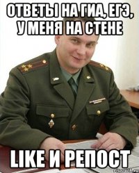 ответы на гиа, егэ, у меня на стене like и репост