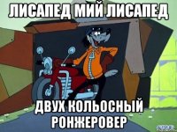 ЛИСАПЕД МИЙ ЛИСАПЕД ДВУХ КОЛЬОСНЫЙ РОНЖЕРОВЕР