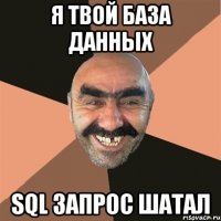 я твой база данных sql запрос шатал