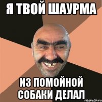 я твой шаурма из помойной собаки делал