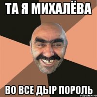 та я михалёва во все дыр пороль