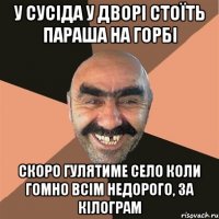 У сусіда у дворі стоїть параша на горбі скоро гулятиме село коли гомно всім недорого, за кілограм