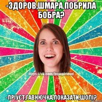 -здоров,шмара.побрила бобра? -пріуєт,гавнючка.показати,шолі?