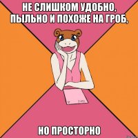 не слишком удобно, пыльно и похоже на гроб, но просторно
