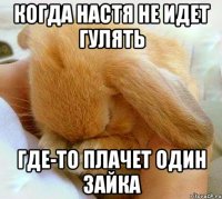Когда Настя не идет гулять Где-то плачет один зайка