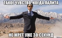 такое чувство, когда лалита не жрет уже 30 секунд