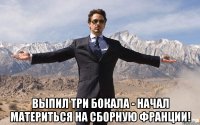  выпил три бокала - начал материться на сборную франции!