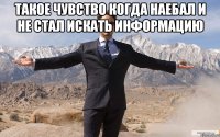 такое чувство когда наебал и не стал искать информацию 