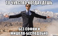 то чувство когда едешь без софии и мишеля-БЕСПОДОБНО