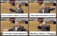 Тому не нравится графика в COD:Ghosts Тому сюжет в Assassin's Creed IV А что вам тогда нравится? Warface, Dota 2...Пиздец.