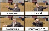 вона криса хто вона? да фоменко! крисаа сук***