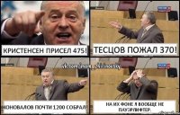 Кристенсен присел 475! Тесцов пожал 370! Коновалов почти 1200 собрал! На их фоне я вообще не пауэрлифтер.