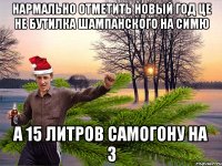 Нармально отметить новый год це не бутилка шампанского на симю а 15 литров самогону на 3