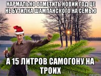 нармально отметить новий год це не бутилка шампанского на семью а 15 литров самогону на троих