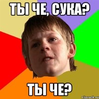 ты че, сука? ты че?