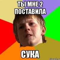 Ты мне 2 поставила Сука