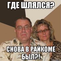 Где шлялся? Снова в райкоме был?!