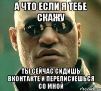 А что если я тебе скажу Ты сейчас сидишь вконтакте и переписуешься со мной