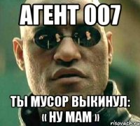 Агент 007 Ты мусор выкинул: « Ну мам »