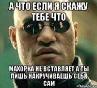 А что если я скажу тебе что махорка не вставляет а ты лишь накручиваешь себя сам